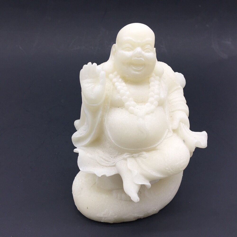 Vtg 5.25” Vitarka Mudra Buddha Meditation Statue Knowledge Love Smiling Resin